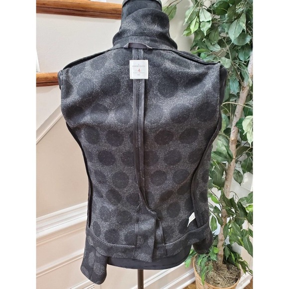 GAP The Academy Blazer Black Gray Polka Dot Wool Blend Blazer Jacket Size 4 - Picture 8 of 12